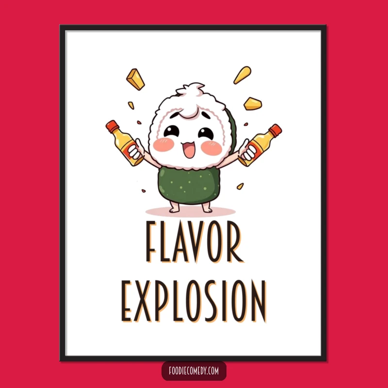 Funny Sushi Juggling Digital Art: Decorate with Spicy Mayo Mastery, Unique Funny Gift