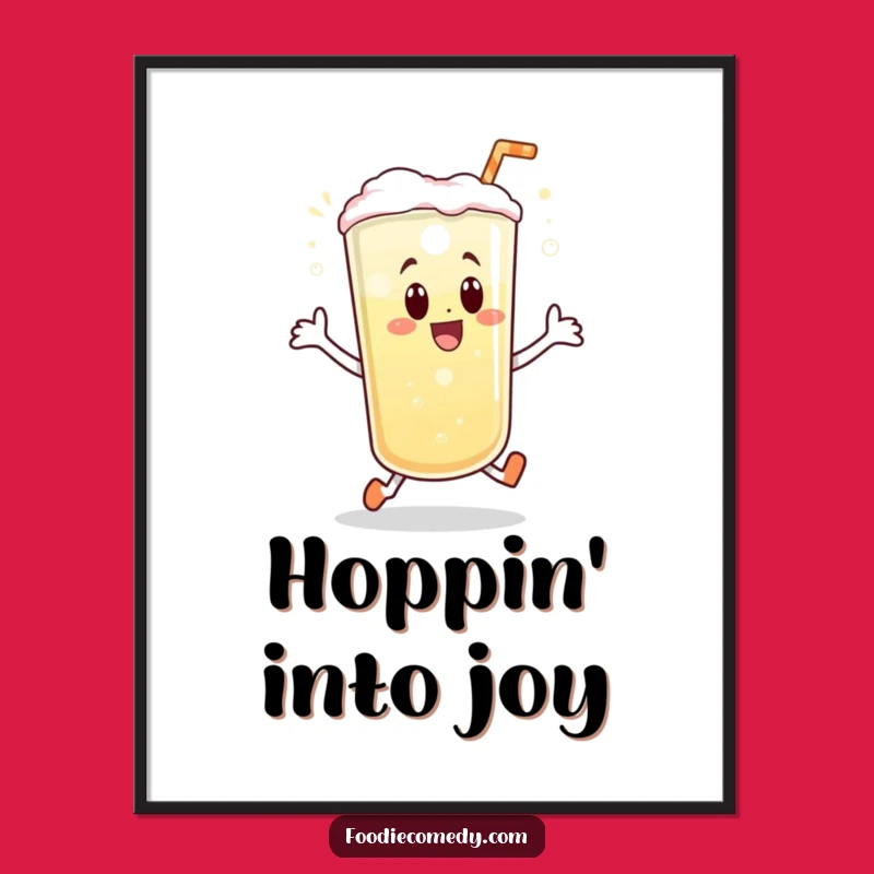Funny Beverage Hop Digital Print: Instant Cheer with a Bubbly Design