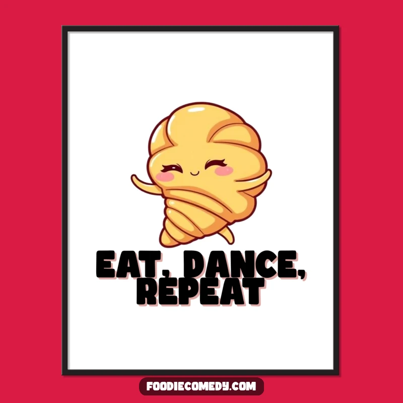 Funny Croissant Flamenco Swirl Digital Art - Instant Laughs for Your Walls