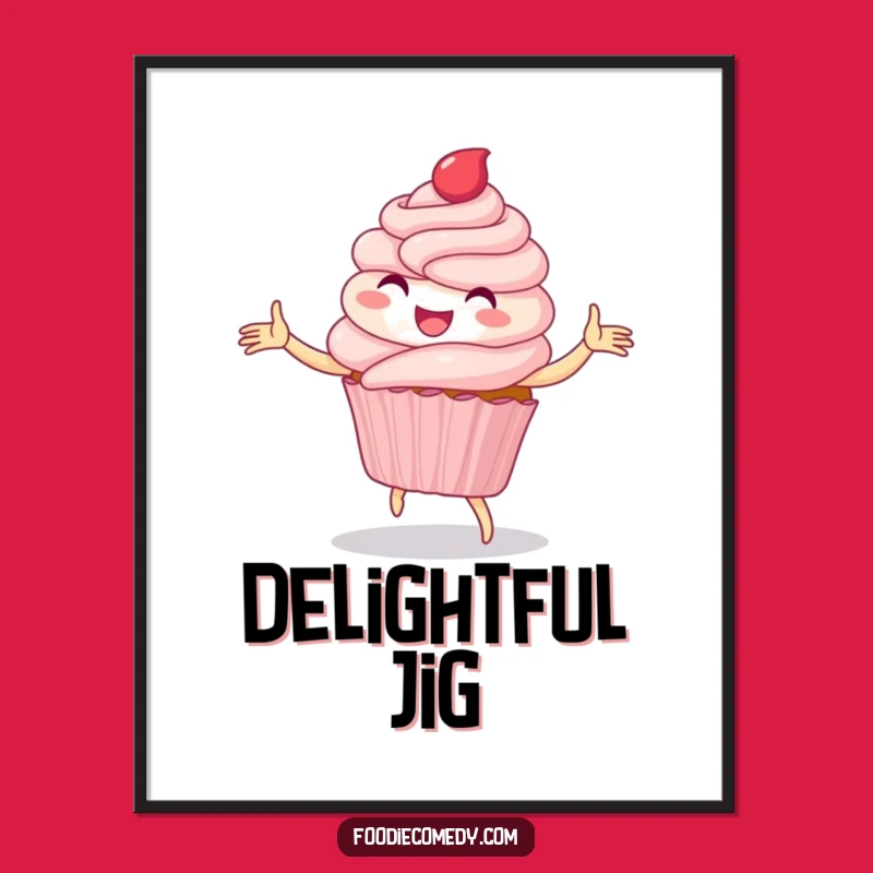 Funny Cupcake Dance Digital Art: Instant Whimsical Decor