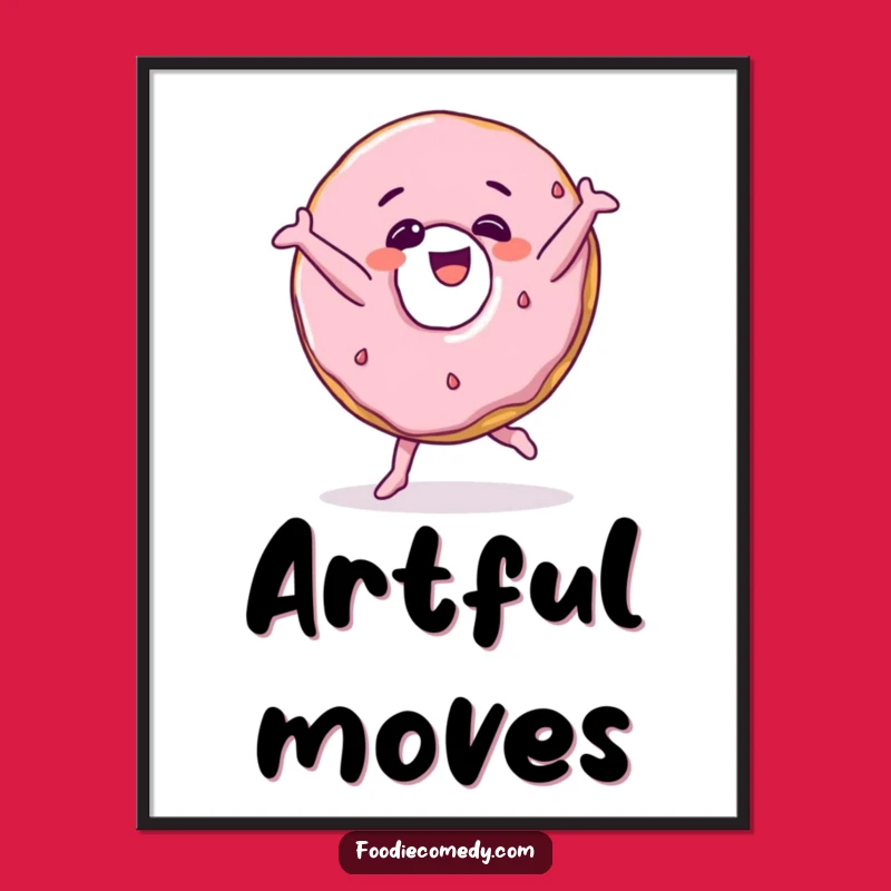 Funny Donut Breakdance Digital Art Print a Hilarious Download for Instant Joy