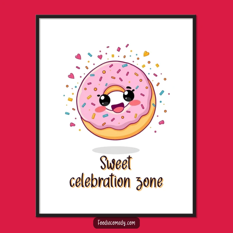 Funny Donut Confetti Digital Art: Instant Sweet Celebration for Your Walls