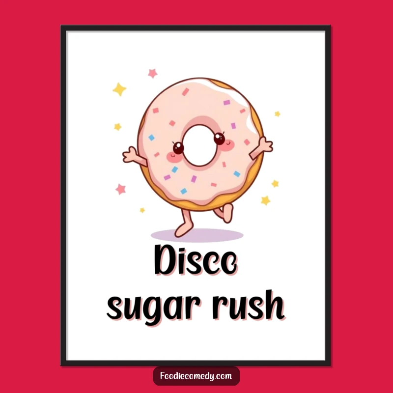 Funny Donut Disco Dancer Print: Instant Groovy Art for Your Walls!