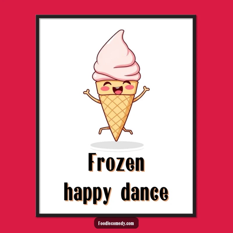 Funny Ice Cream Dancer Print: Instant Sweet Art for Your Space!