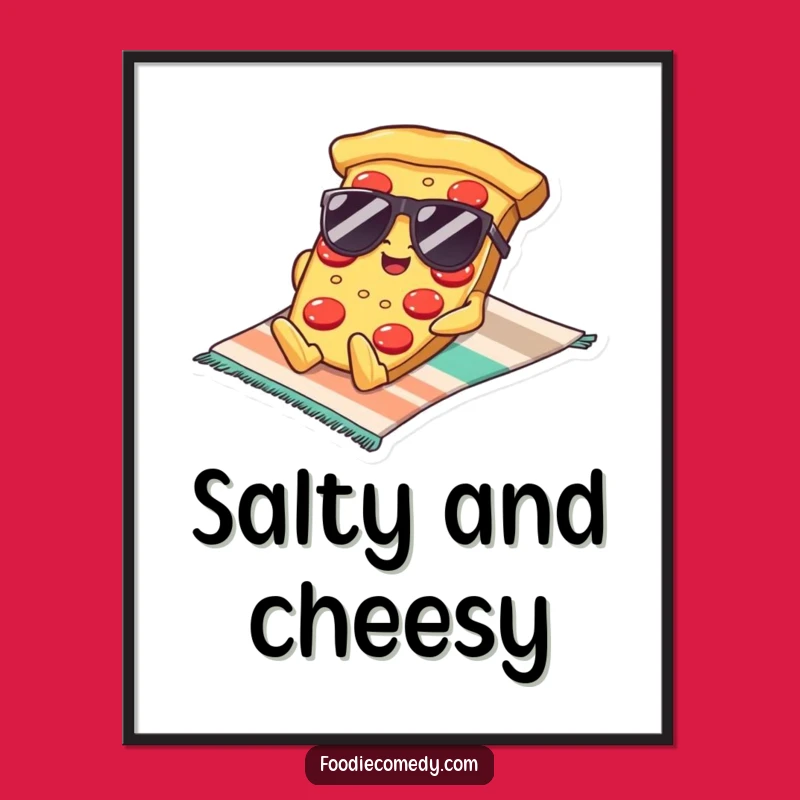 Funny Kawaii Pizza Sunglasses Digital Art: Instant Cool Decor, Perfect Humorous Gift