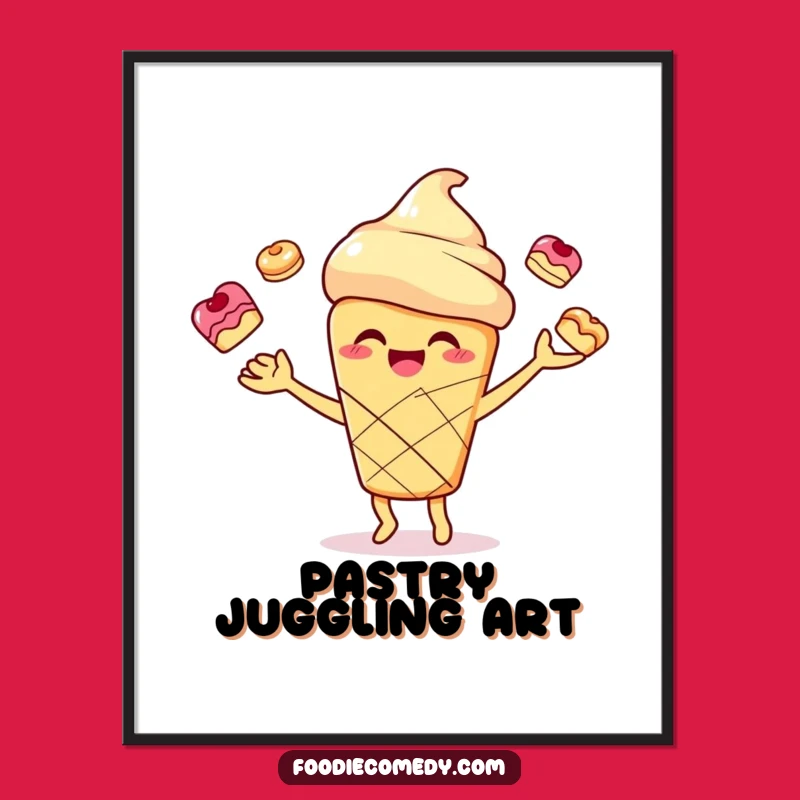 Funny Scone Juggling Digital Art - Instant Baker Download