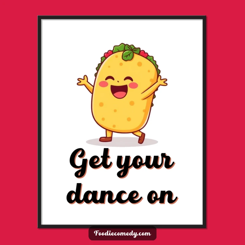 Funny Taco Salsa Dance Print: Instant Fiesta Art, Unique Gift