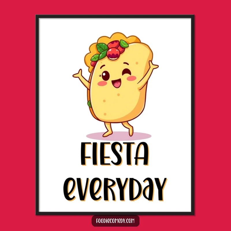 Funny Taco Salsa Dancer Print: High-Resolution Hilarious Art for Festive Spaces!