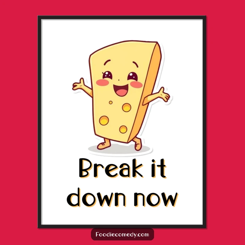 Instant Funny Cheese Breakdance Art: Hip-Hop Decor, Perfect Humorous Gift!