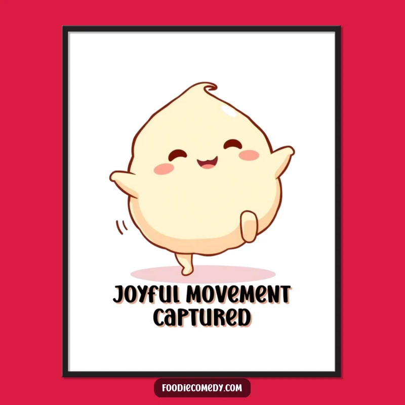 Funny Dumpling Kick Digital Art - Instant Joy with a Cartoon Food Character's Kick