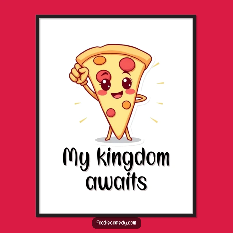 Funny Pizza Slice Hero Digital Art - Frame Your Love for Heroic Pizza