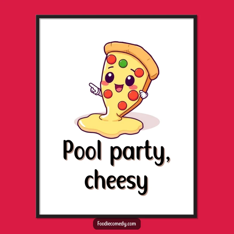 Funny Pizza Cheese Digital Art - Kawaii Pizza Slice Instant Download - Great Funny Gift