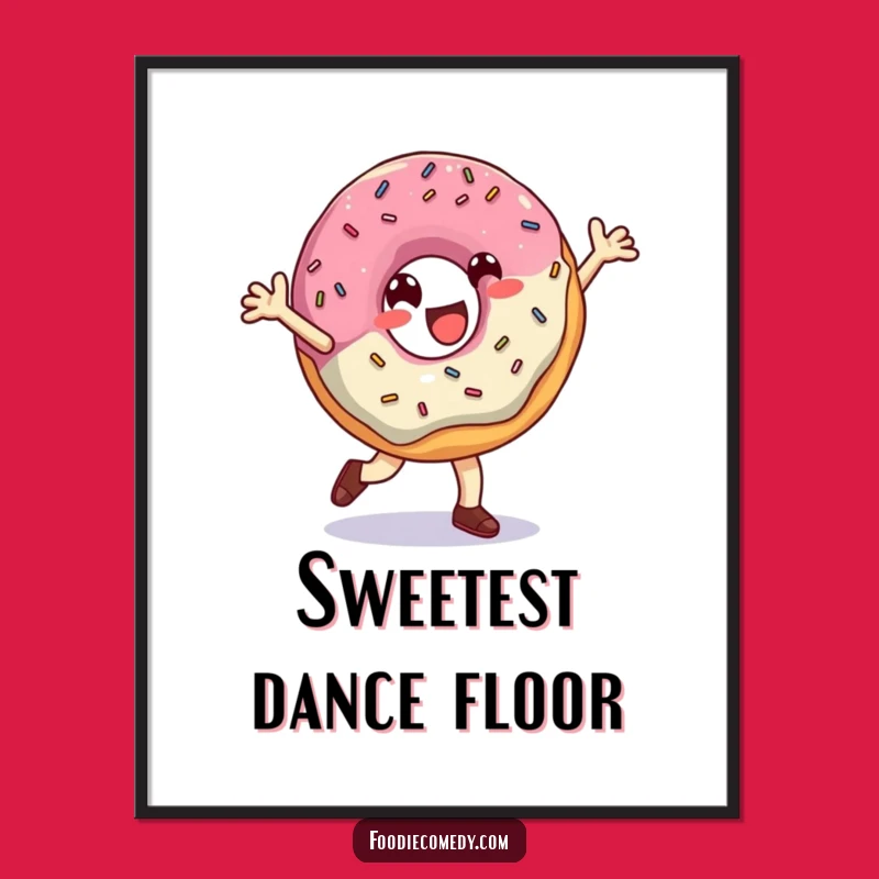 Funny Donut Breakdance Digital Art: Instant Fun with This Sweet and Groovy Dessert Download