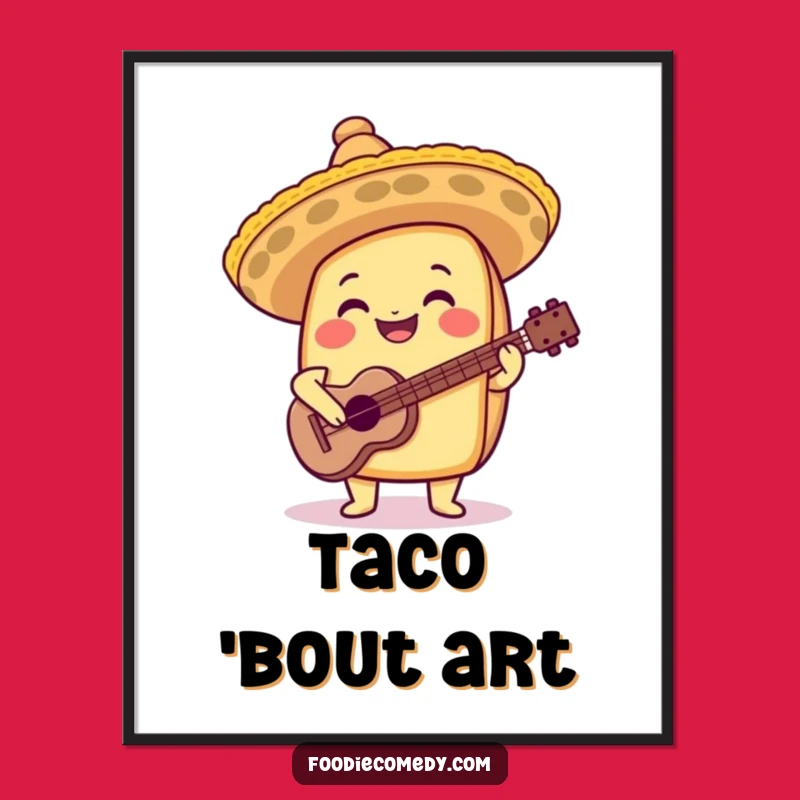 Funny Taco Sombrero Guitar Digital Art: Instant Fiesta for Your Walls!