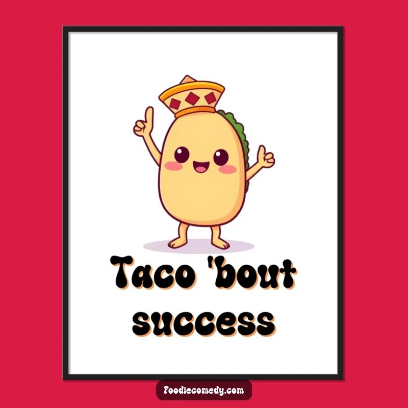 Funny Taco Dance Digital Art - Kawaii Taco Victory Fiesta Instant Download - Great Funny Gift