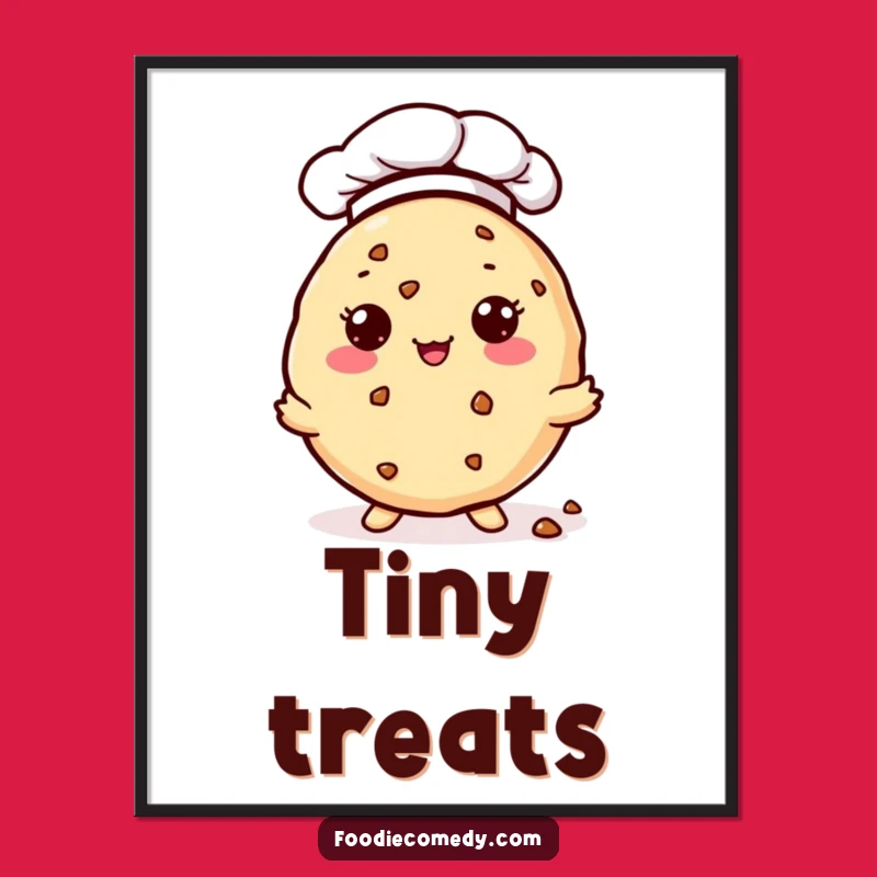 Funny Kawaii Cookie Digital Art: High-Res Chef Baker Print