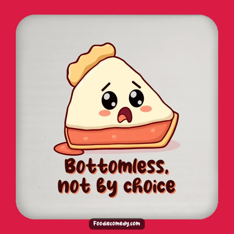 Funny Lost Crust Pie Slice Coaster - Protect Surfaces with Humor