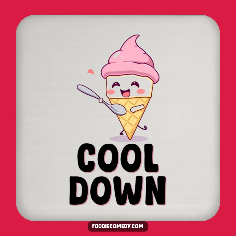 Funny Kawaii Ice Cream Coaster: Sweet Chase Protection for Surfaces