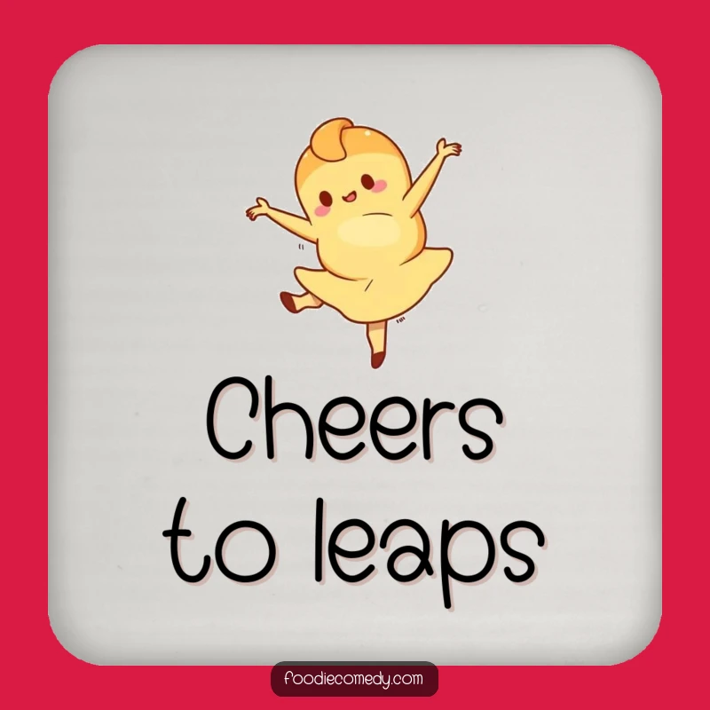 Funny Croissant Ballet Leap Drink Coaster: Protect Surfaces with Humorous Art