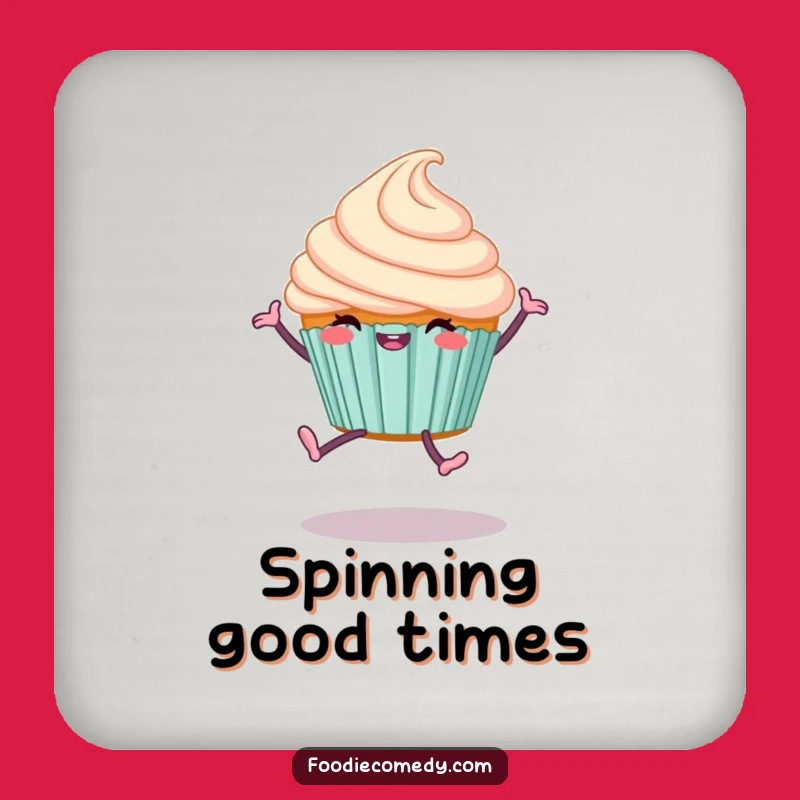 Funny Cupcake Cartwheel Coaster Set: Joyful Dessert Protection for Tables