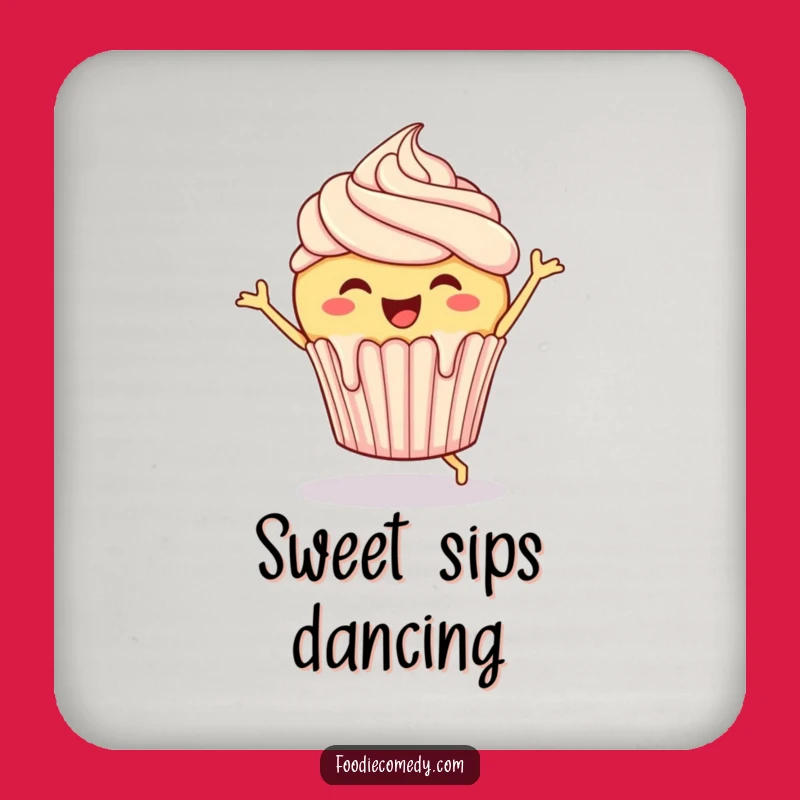 Funny Cupcake Drink Coaster: Jigging Pastry Protection, Humorous Dessert Decor Gift