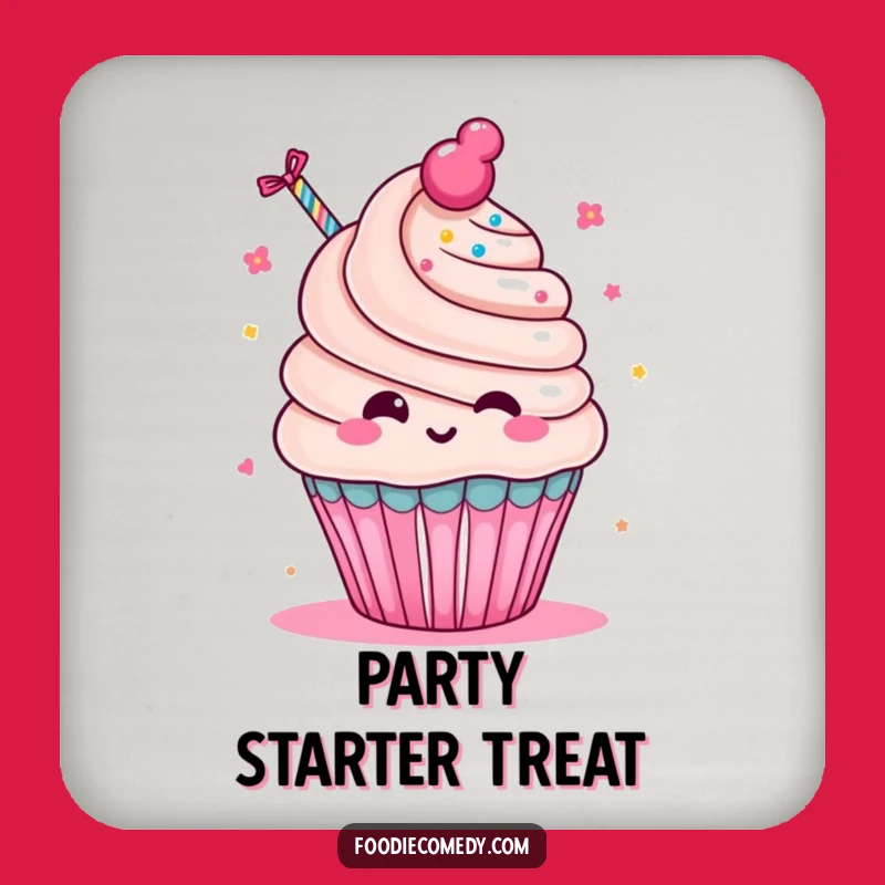 Funny Cupcake Party Coasters - Protect Surfaces with Fun
