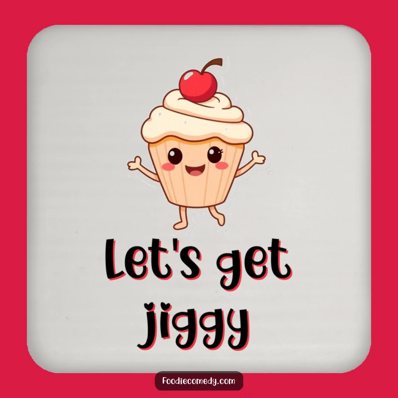 Funny Dancing Cupcake Coaster: Cherry Character Drink Protector Gift