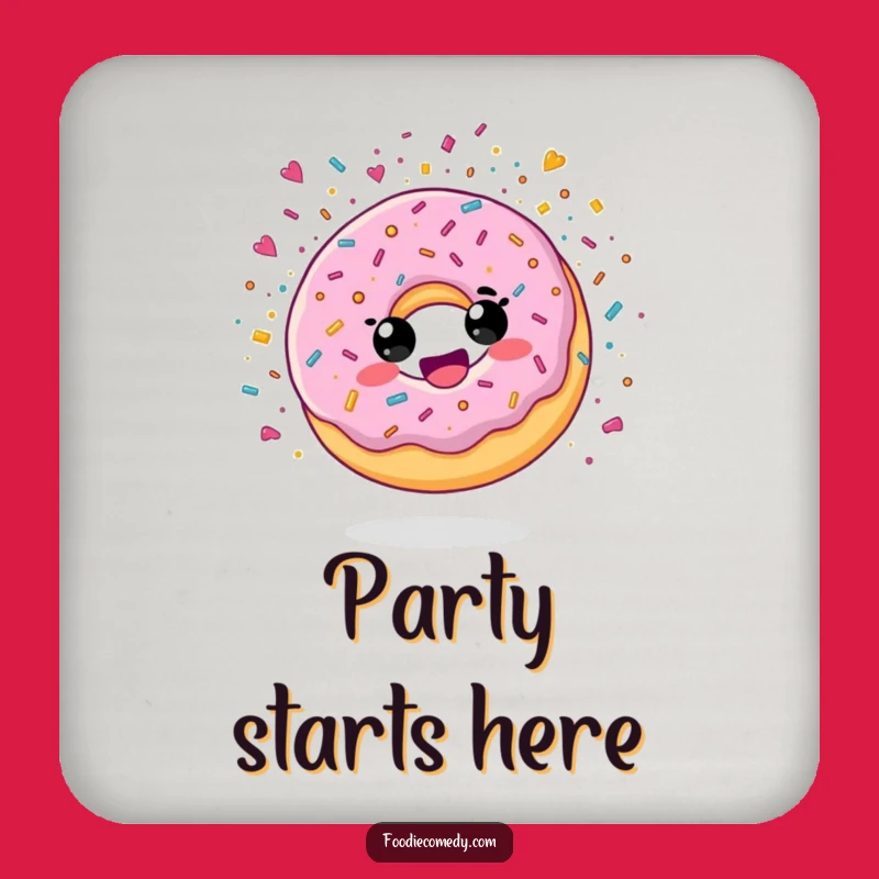 Funny Donut Confetti Coaster: Protect Surfaces with a Sugary Pop