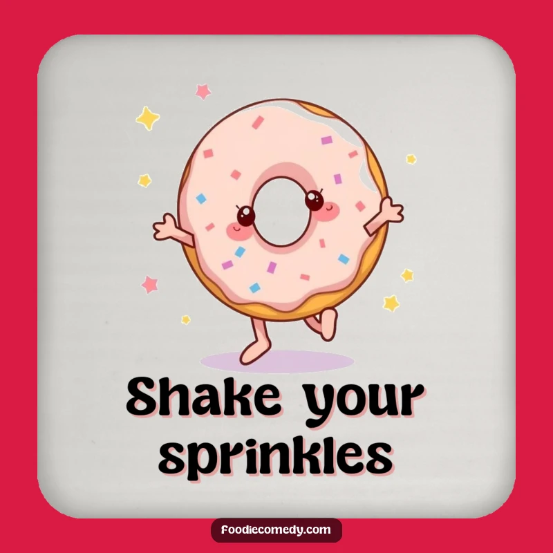 Funny Donut Disco Dancer Coasters: Protect Surfaces with Style!