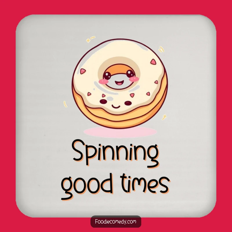 Funny Donut Spin Coaster Set: Protect Surfaces with Sweet Style