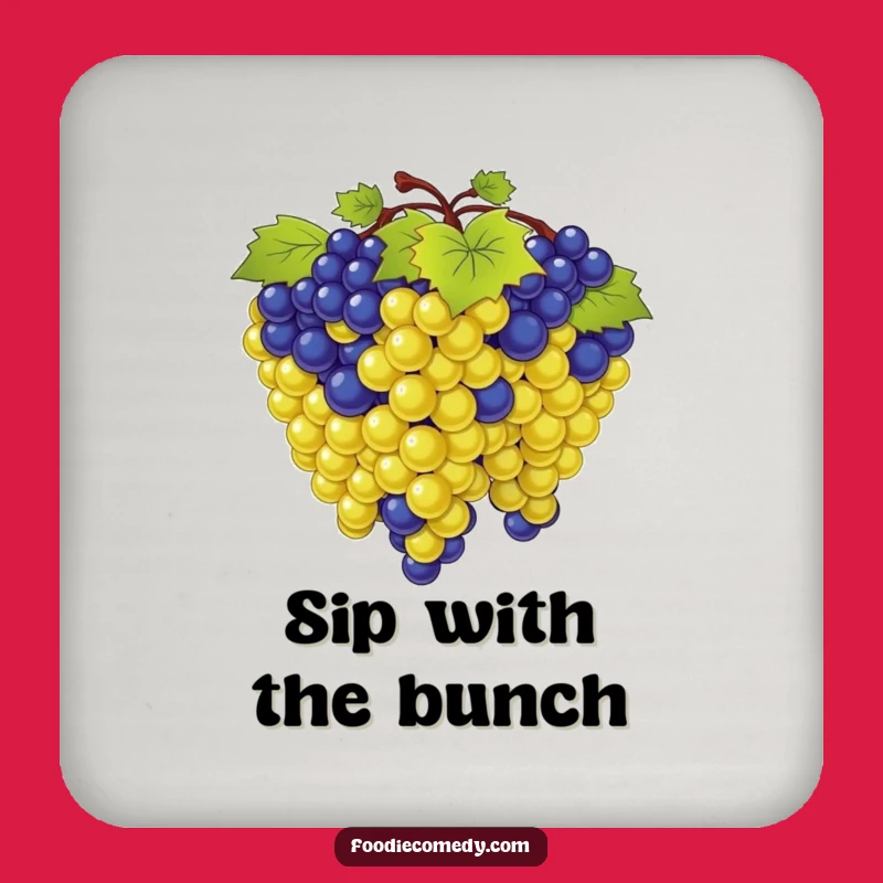 Funny Grape Bunch Coaster: Protect Surfaces with Rhythmic Charm!