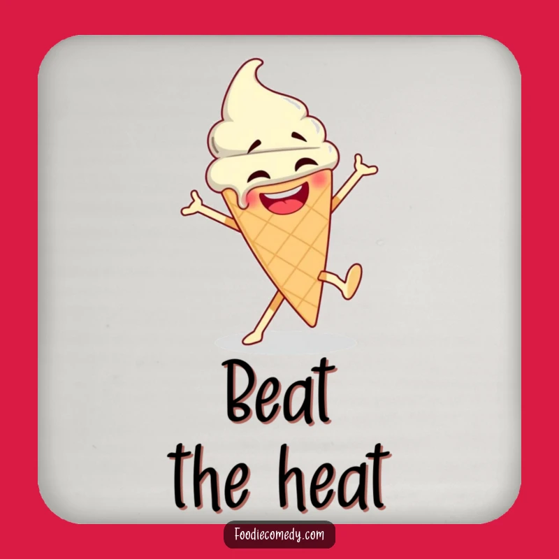 Funny Ice Cream Coaster: Protect Surfaces with Breakdance Fun, A Perfect Funny Gift!