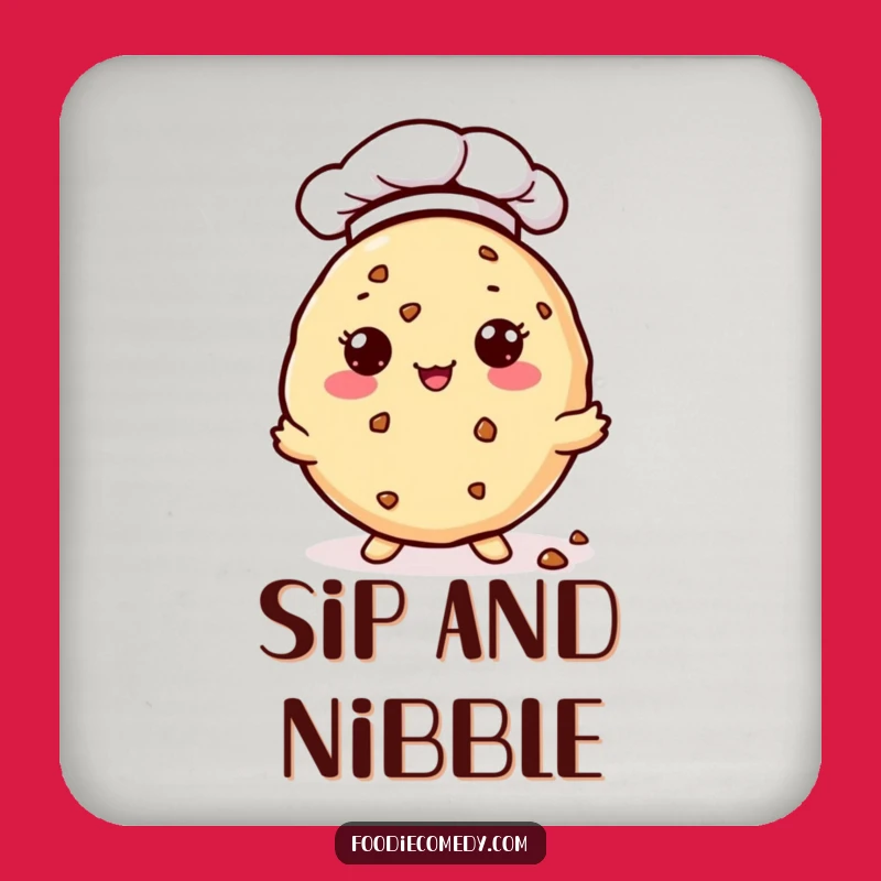 Funny Kawaii Cookie Coaster: Chef Hat Crumbs Protection for Surfaces