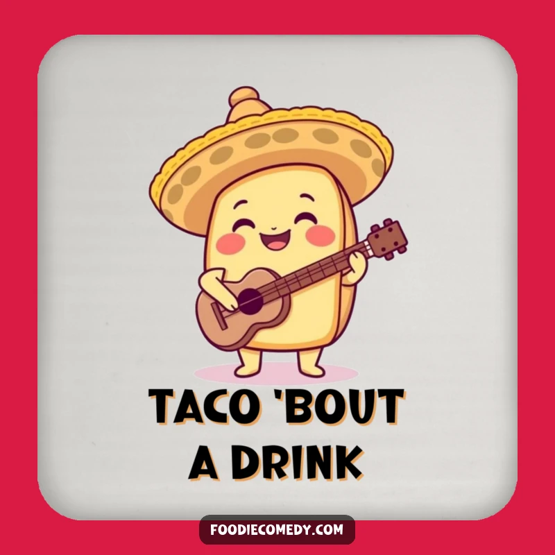 Funny Taco Sombrero Guitar Coaster: Protect Your Surface with Fiesta Style!