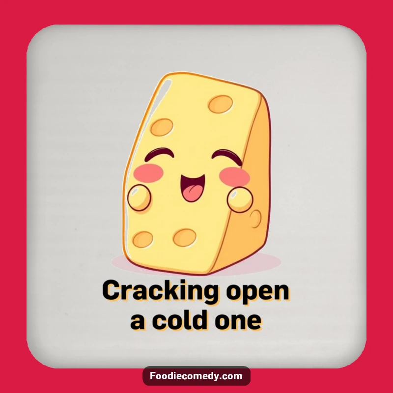 Funny Winking Cheese Coaster - Protect Surfaces with Playful Flair