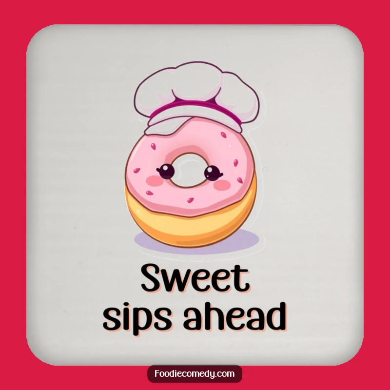 Kawaii Frosty Donut Coaster - Protect Surfaces with Funny Donut Art - Unique Funny Gift