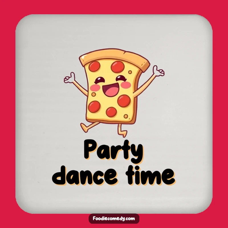 Funny Dancing Pizza Coaster - Protect Surfaces with Energetic Style