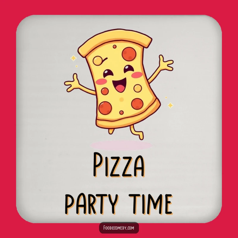 Funny Pizza Disco Groove Coasters: Protect Surfaces with Stylish Fun
