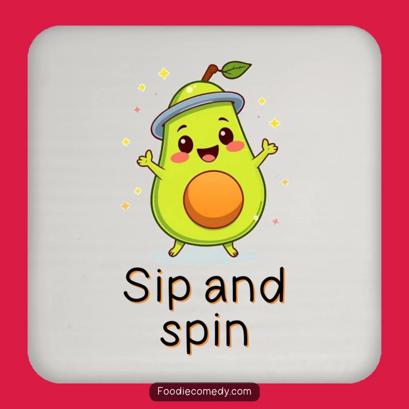 Funny Disco Avocado Coaster a Groovy Protector for Your Surfaces