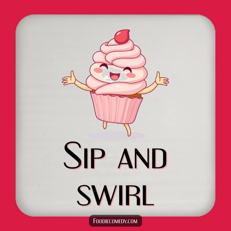 Funny Cupcake Dance Coasters (Set of 4): Whimsical Surface Protection