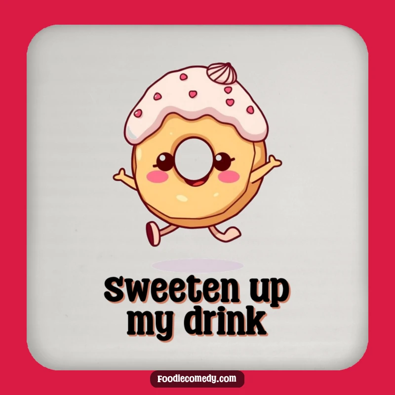 Funny Donut Skipping Coaster: Protect Surfaces with Sweet Style!