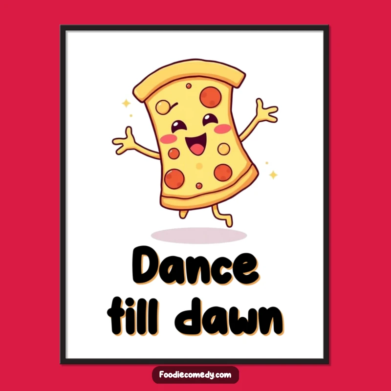 Funny Pizza Disco Groove Poster: Add a Splash of Funky Art to Your Walls