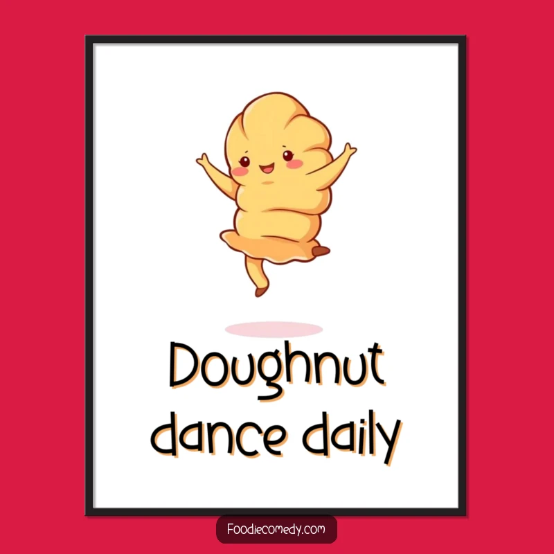 Funny Croissant Pirouette Poster: Elegant Baking Art for Your Walls