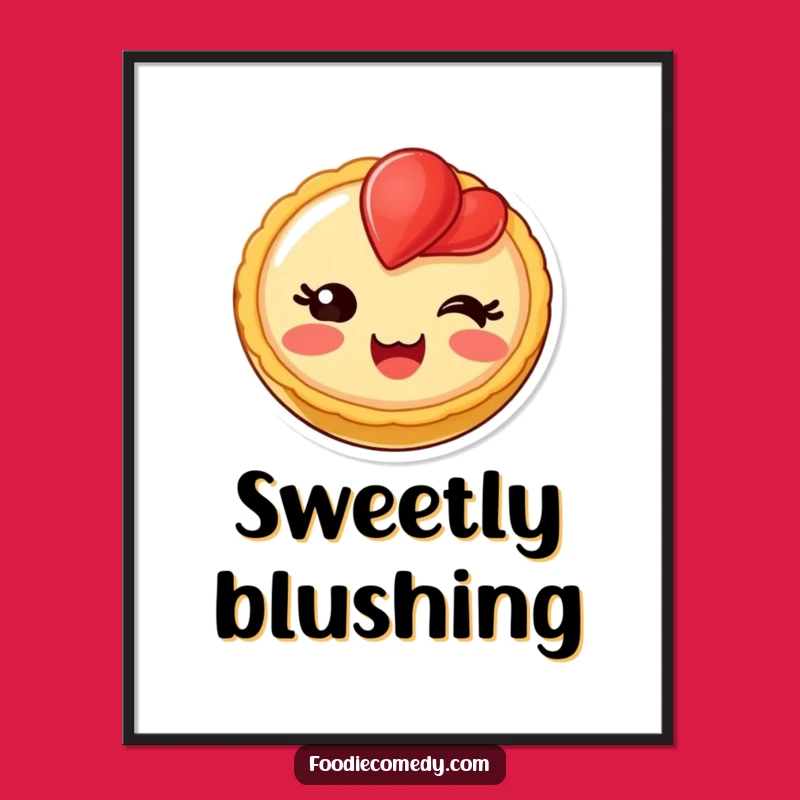 Funny Blushing Fruit Tart Poster - Add Sweetness to Your Walls