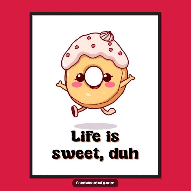 Funny Donut Skipping Poster: Add Playful Joy to Your Walls!