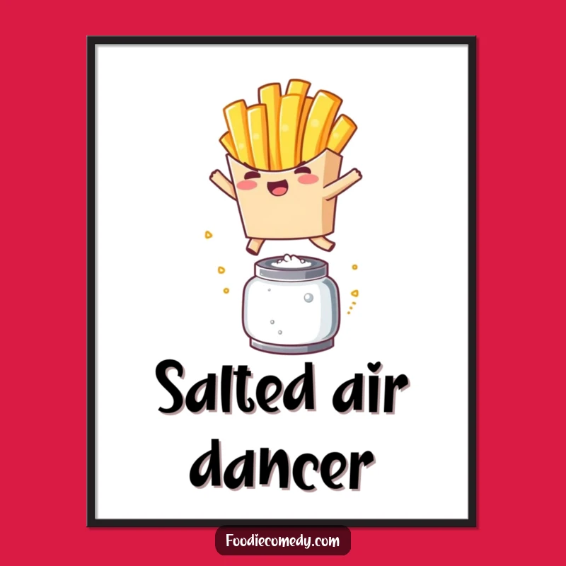 Funny French Fry Leap Poster - Kawaii Art Print for Walls