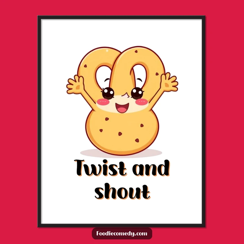 Funny Pretzel Boogie Poster - Salty Dance Party Decor!