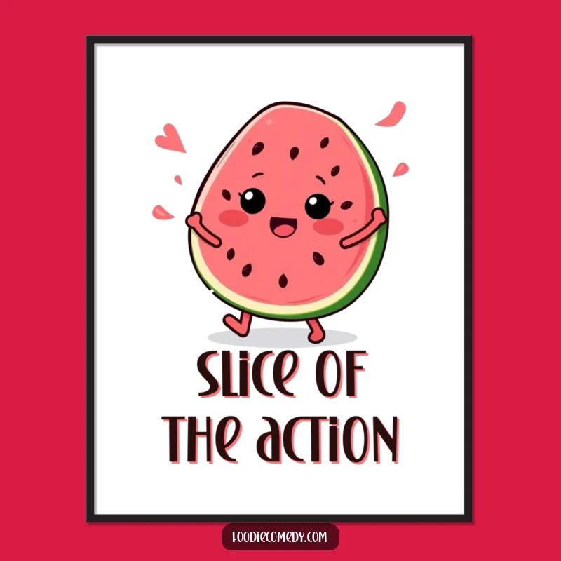 Funny Watermelon Dance Poster: Vibrant Grooving Slice Art, A Hilarious Funny Gift For Walls!