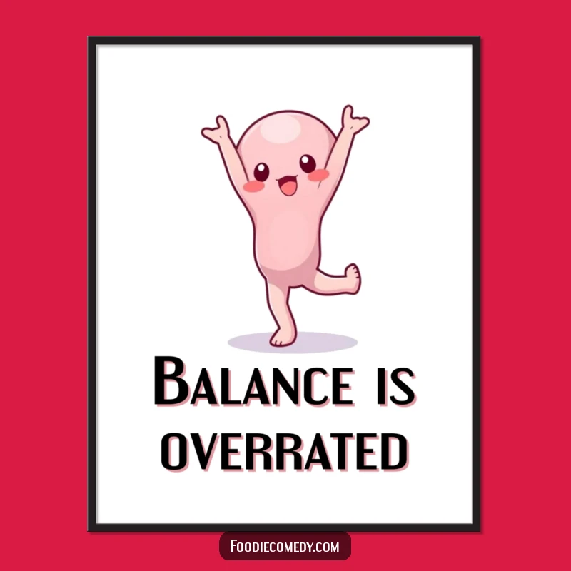 Funny Wobbly Jelly Handstand Poster: Hilarious Art Print for a Laughing Space