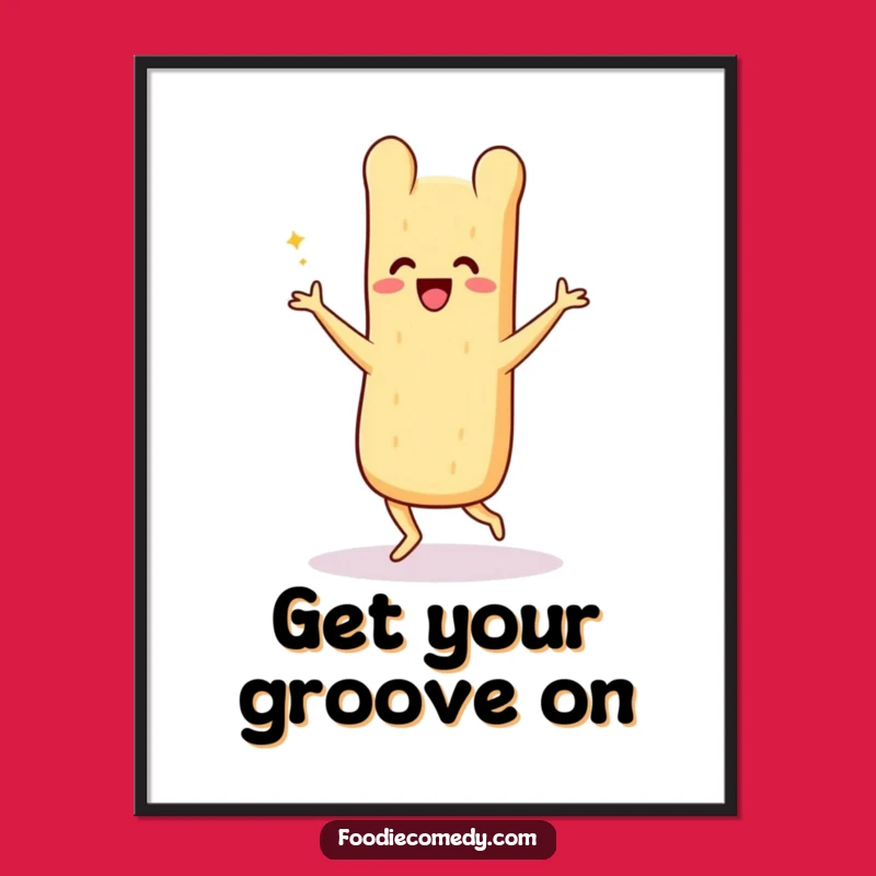 Funny Baguette Charleston Poster - Retro Vibes for Your Walls